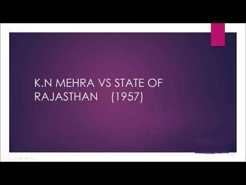 के.एन. मेहरा बनाम राजस्थान राज्य (1957)